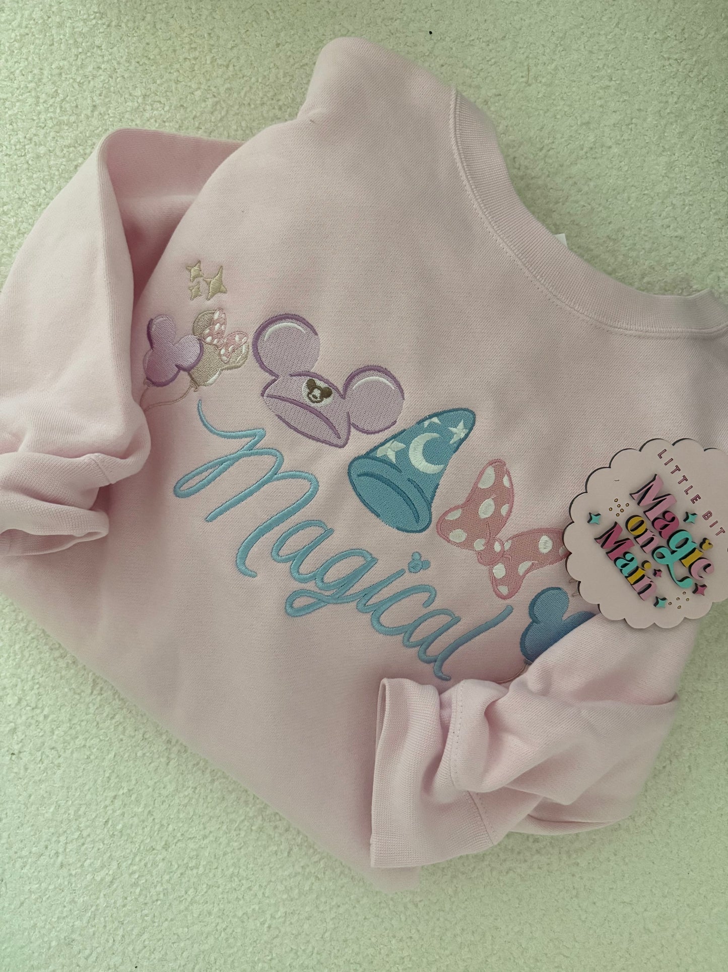 RTS EMBROIDERED MAGICAL - SIZE M - EXCLUSIVE TO MoM - PINK INDEPENDENT TRADING CO SWEATSHIRT