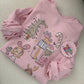 RTS PRINTED GREEN GROUCH & FRIENDS - SIZE XL  - PINK GILDAN SWEATSHIRT
