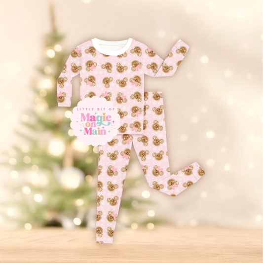 RTS OPEN BAG PINK GINGERBREAD LOUNGEWEAR SETS - TODDLER SIZES 2T, 4T, 5T