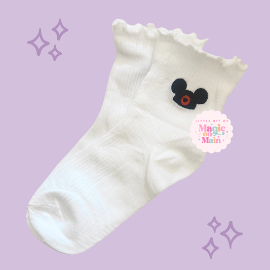 PREORDER - ANTICIPATED SHIP DATE FEB 1ST to 15TH - EMBROIDERED MCKY PARK HAT - WOMEN'S RUFFLE SOCKS (10020)