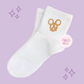 PREORDER - ANTICIPATED SHIP DATE  MARCH 1ST-15TH EMBROIDERED - MCKY PRETZEL - WOMEN'S CREW SOCKS (10024)