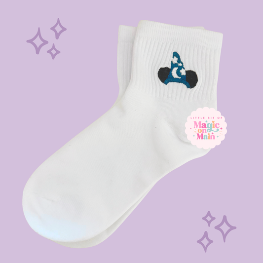 PREORDER - ANTICIPATED SHIP DATE FEB 1ST to 15TH - EMBROIDERED SORCERER HAT - WOMEN'S CREW SOCKS (10022)