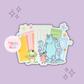 MONSTER WITH FLOWERS - READY TO SHIP - 4 INCH DIE-CUT GLOSSY STICKER - EXCLUSIVE DESIGN TO MoM