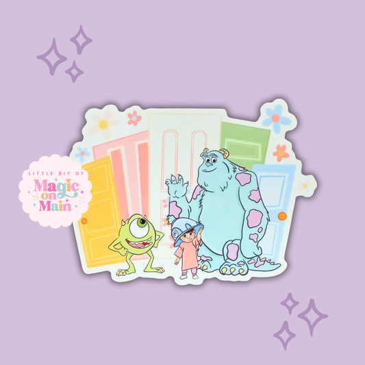 MONSTER WITH FLOWERS - READY TO SHIP - 4 INCH DIE-CUT GLOSSY STICKER - EXCLUSIVE DESIGN TO MoM