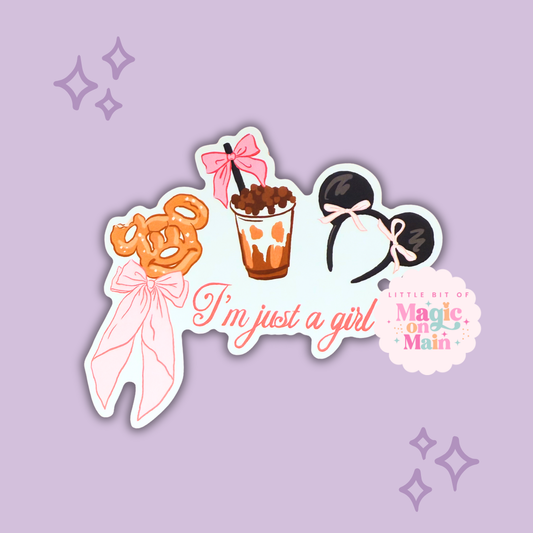 PARK GIRLIE JUST A GIRL - READY TO SHIP - 3 INCH DIE-CUT GLOSSY STICKER