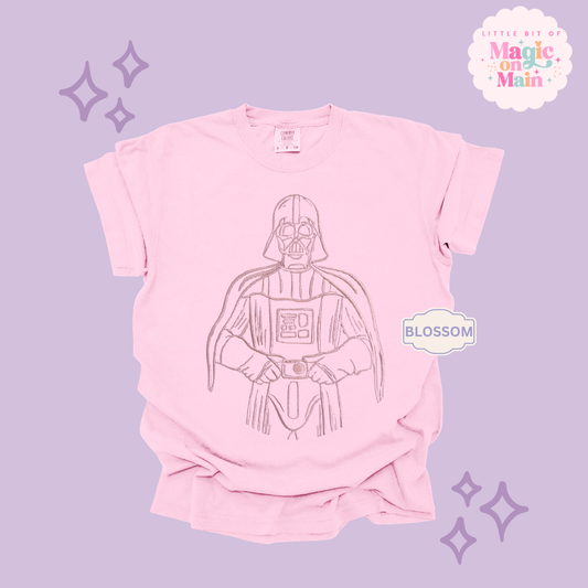 EMBROIDERED DARK SIDE - OUTLINE ONLY - EXCLUSIVE COLLAB DESIGN - ADULT T-SHIRT