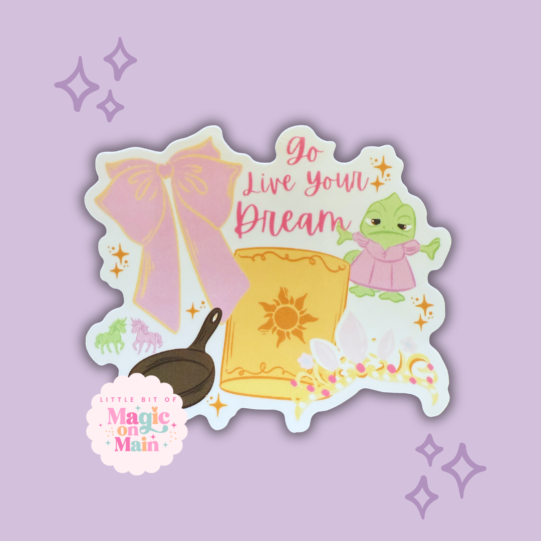 GO LIVE YOUR DREAM - READY TO SHIP - 3 INCH DIE-CUT GLOSSY STICKER 10043