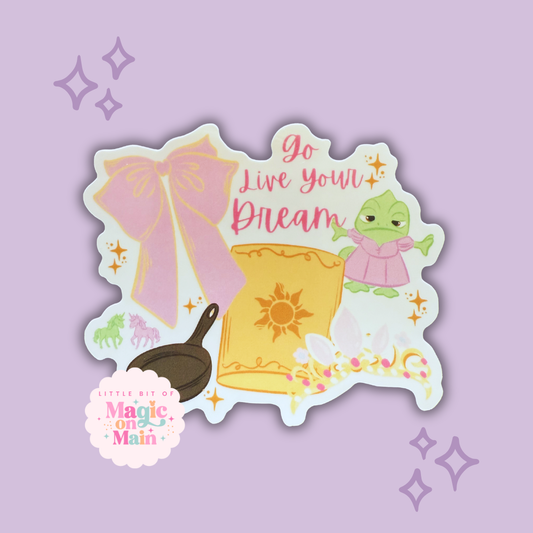 GO LIVE YOUR DREAM - READY TO SHIP - 3 INCH DIE-CUT GLOSSY STICKER 10043