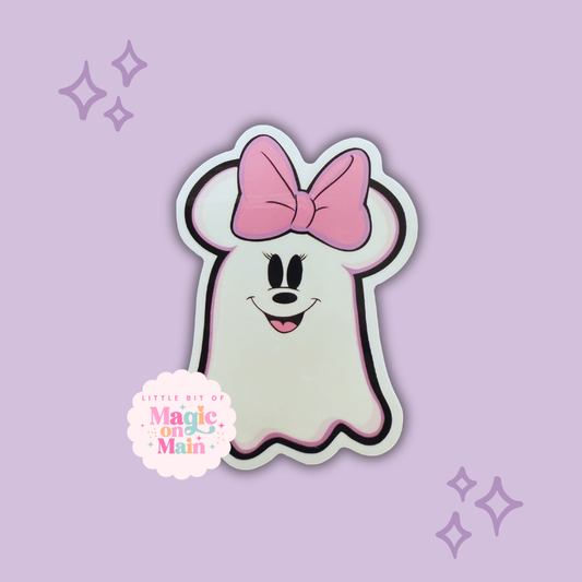 PINK GHOST - READY TO SHIP - 3 INCH DIE-CUT GLOSSY STICKER 10051