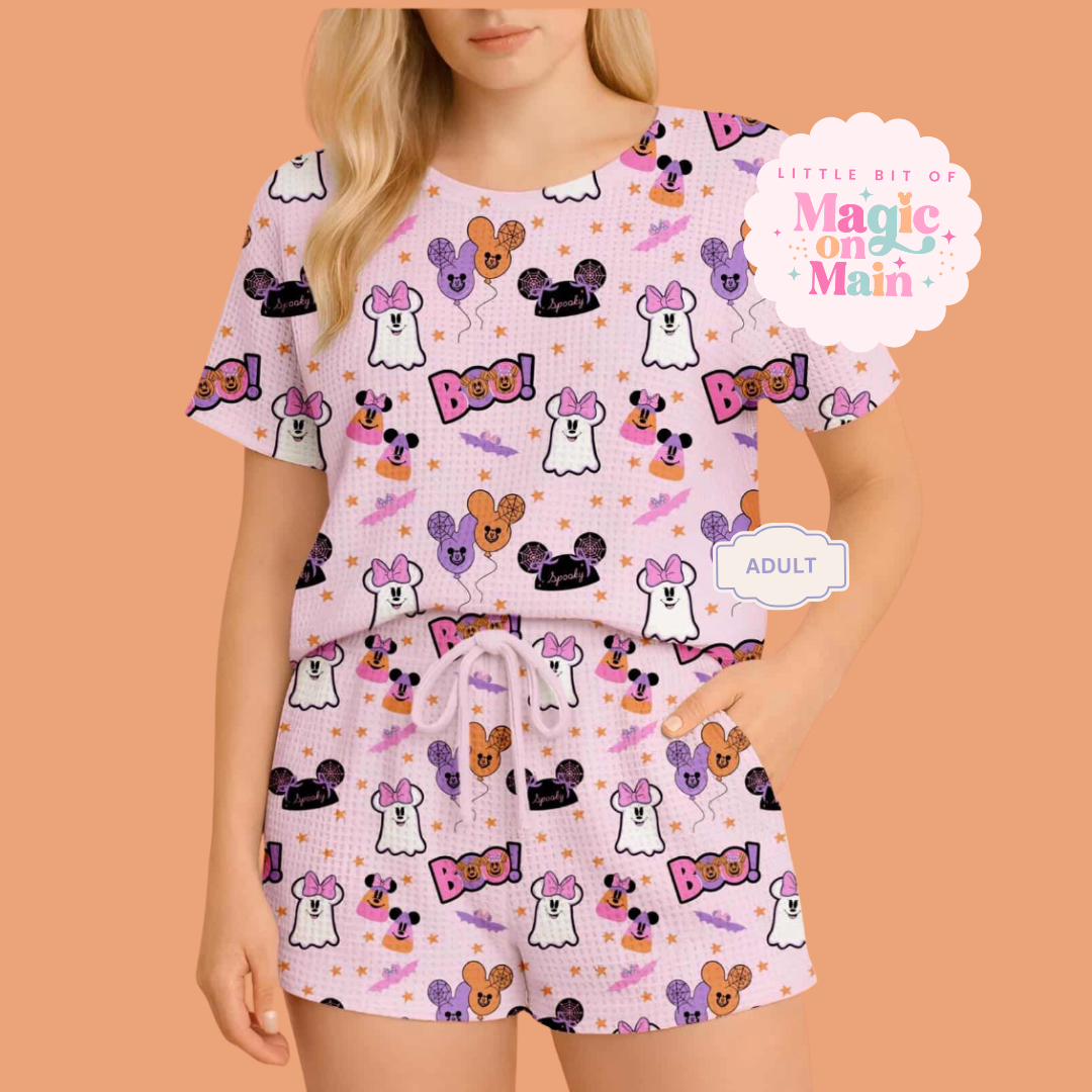 PREORDER ONLY - ANTICIPATED SHIP DATE JULY 15TH - 31ST- GHOULY HALLOWEEN HEAVYWEIGHT COTTON WAFFLE KNIT LOUNGEWEAR 10059