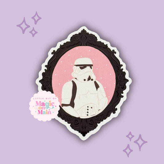 STRM TROOPER FRAME - READY TO SHIP - 3 INCH DIE-CUT GLOSSY STICKER