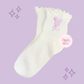 EMBROIDERED PINK BALLOON - WOMEN'S RUFFLE SOCKS