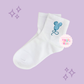 EMBROIDERED BLUE BALLOON - WOMEN'S CREW SOCKS