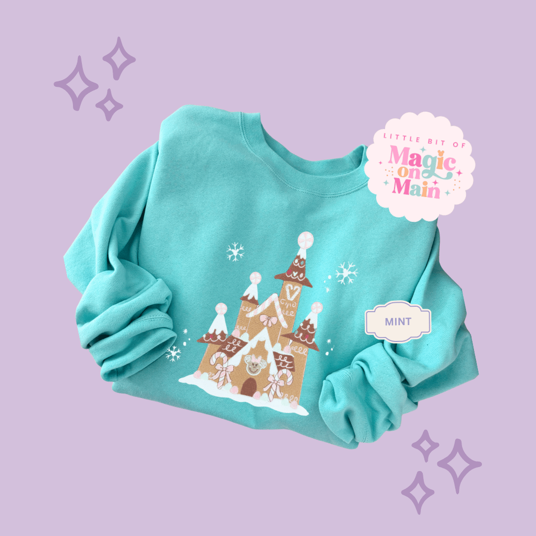 EMBROIDERED GINGERBREAD CASTLE - EXCLUSIVE TO MoM - ADULT SWEATSHIRT