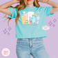 RTS  STORY SALE - PRINTED MONSTERS - SIZE S - CHALKY MINT WOMENS BOXY TEE - FINAL SALE