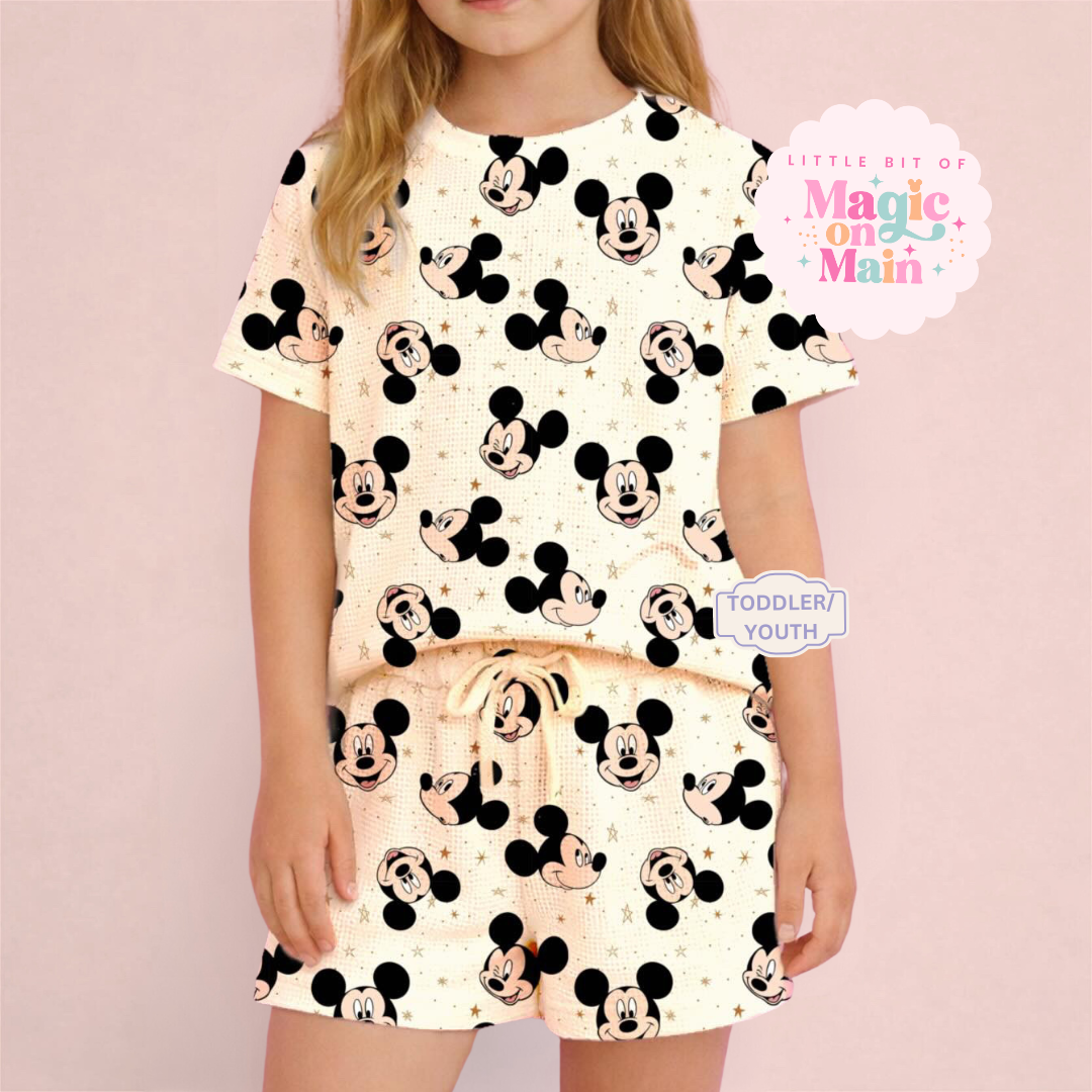 PREORDER ONLY - MCKY STARS - HEAVYWEIGHT COTTON WAFFLE KNIT LOUNGEWEAR - ANTICIPATED SHIP DATE MARCH 15TH -31ST (10035)