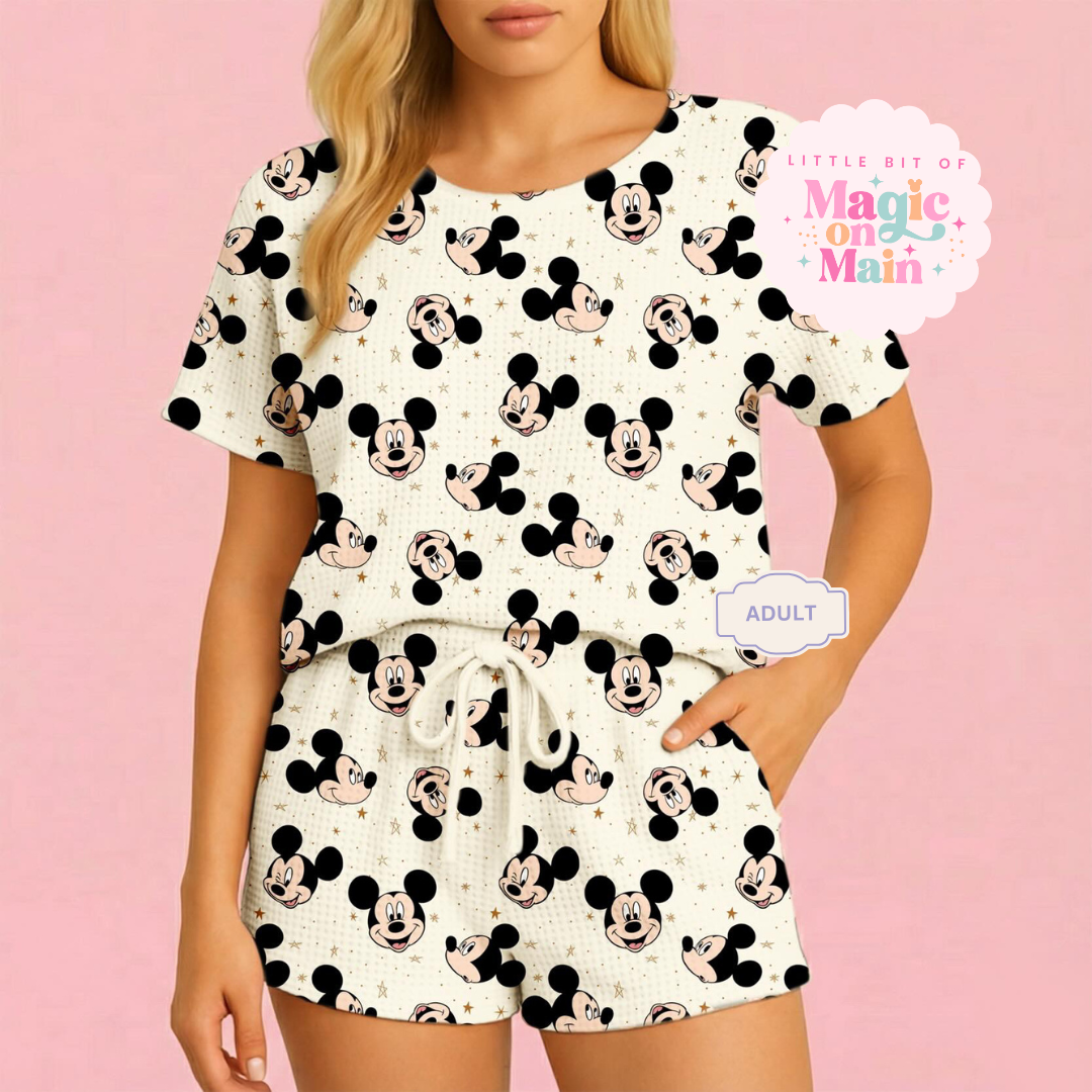 PREORDER ONLY - MCKY STARS - HEAVYWEIGHT COTTON WAFFLE KNIT LOUNGEWEAR - ANTICIPATED SHIP DATE MARCH 15TH -31ST (10035)