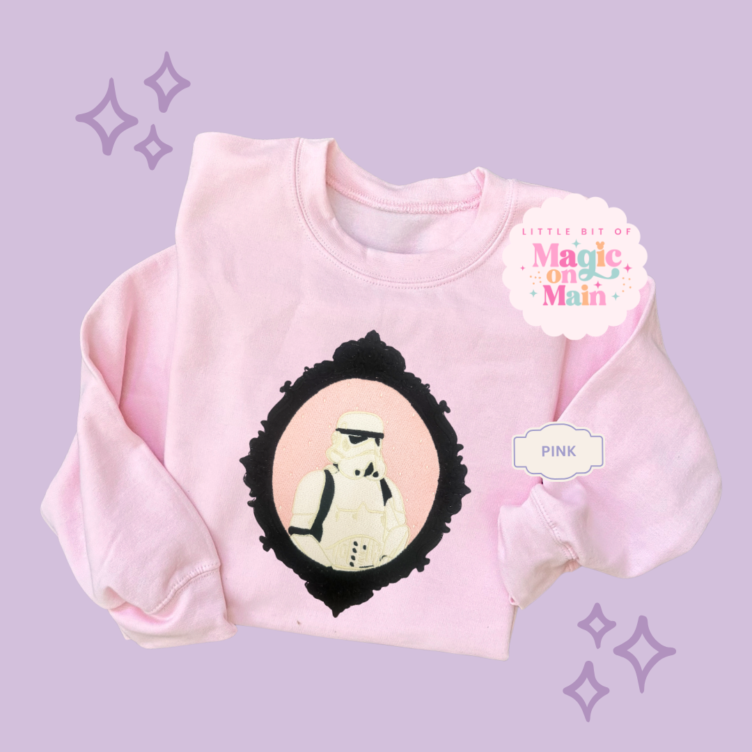 EMBROIDERED STRM TROOPER FRAME - EXCLUSIVE COLLAB DESIGN - ADULT SWEATSHIRT