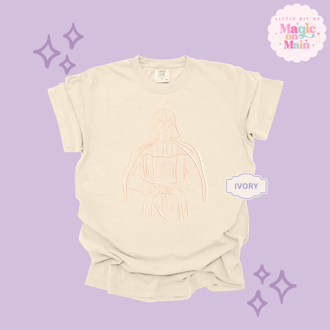 EMBROIDERED DARK SIDE - OUTLINE ONLY - EXCLUSIVE COLLAB DESIGN - ADULT T-SHIRT