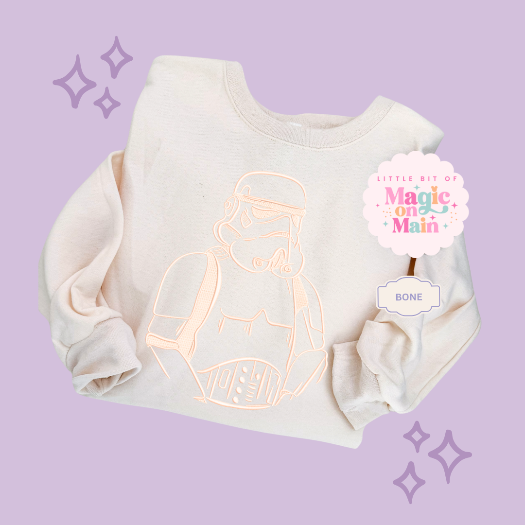 EMBROIDERED STRM TROOPER - OUTLINE ONLY - EXCLUSIVE COLLAB DESIGN - ADULT SWEATSHIRT
