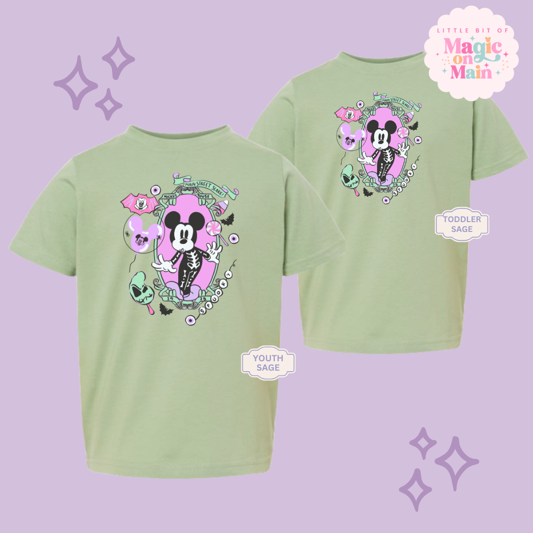 PRINTED NEON HALLOWEEN MICKEY - YOUTH/TODDLER