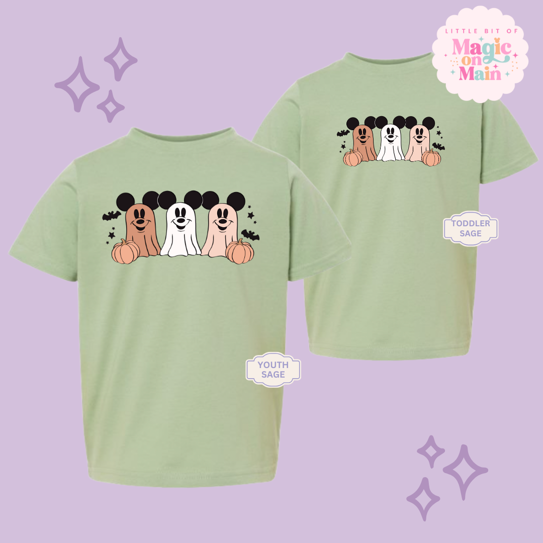 PRINTED 3 MICKEY GHOSTS - YOUTH/TODDLER