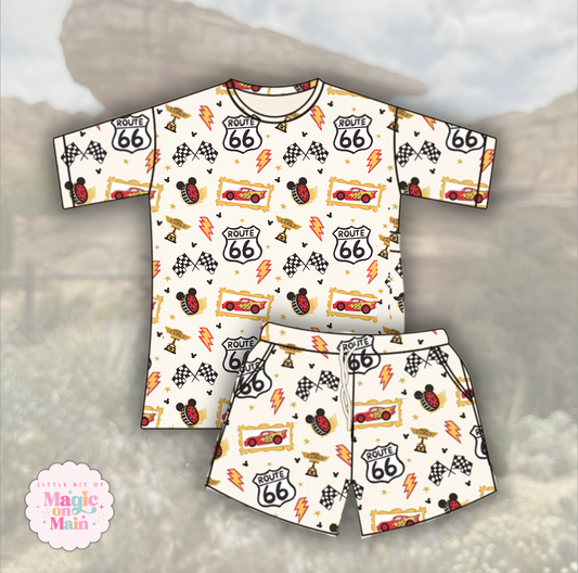 PREORDER ONLY - ROUTE 66 HEAVYWEIGHT COTTON WAFFLE KNIT LOUNGEWEAR ANTICIPATED SHIP DATE LATE AUGUST/ EARLY SEPTEMBER