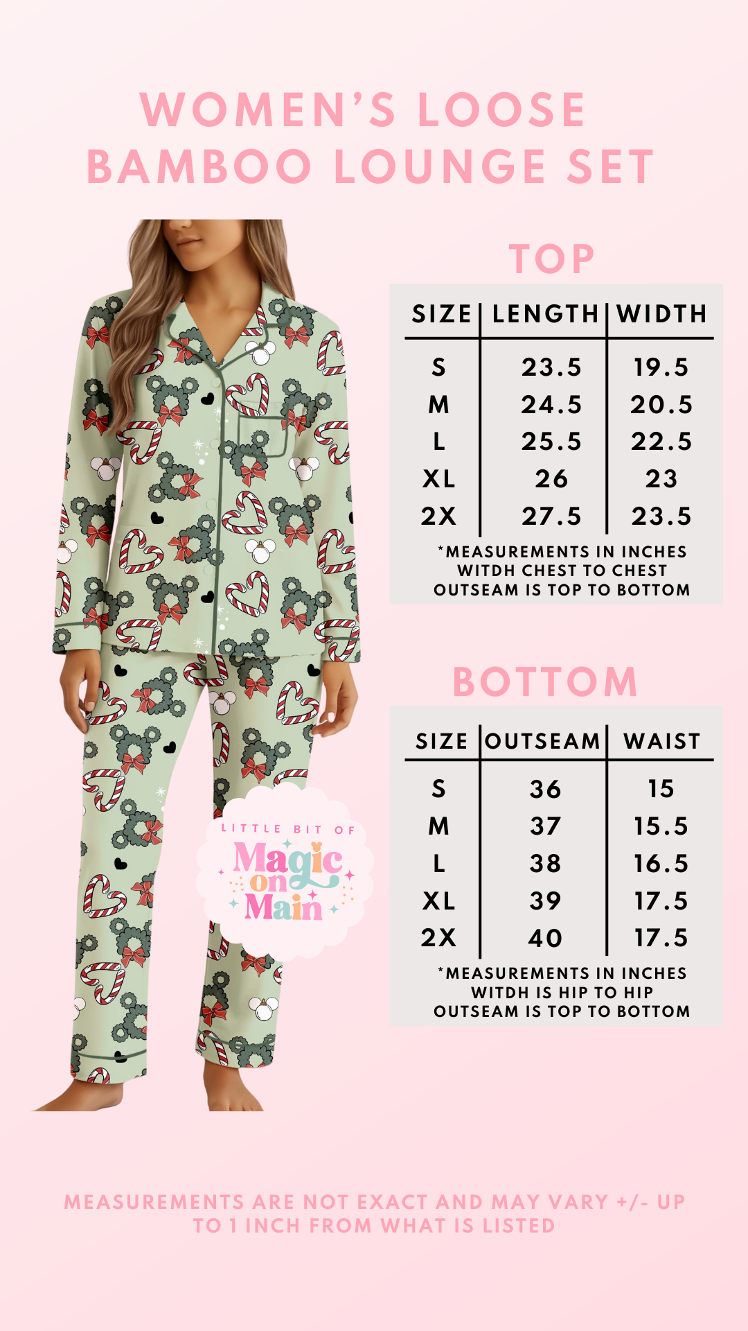 PREORDER ONLY - GREEN CHRISTMAS LOUNGEWEAR - WILL SHIP NOVEMBER 15TH-30TH